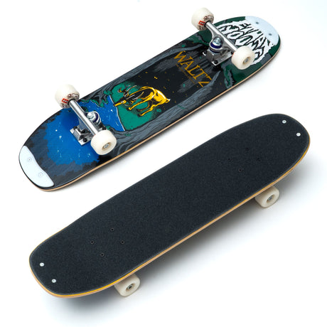freestyle skateboard complete with skid plate offset wheels ace 11 skate trucks hardware bearings hard bushings single kick