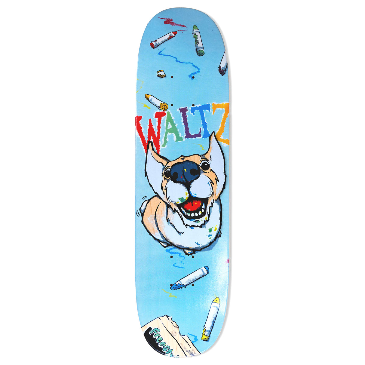 7.25" Mini Twin Tail Freestyle Skateboard Deck - Crayon Corgi