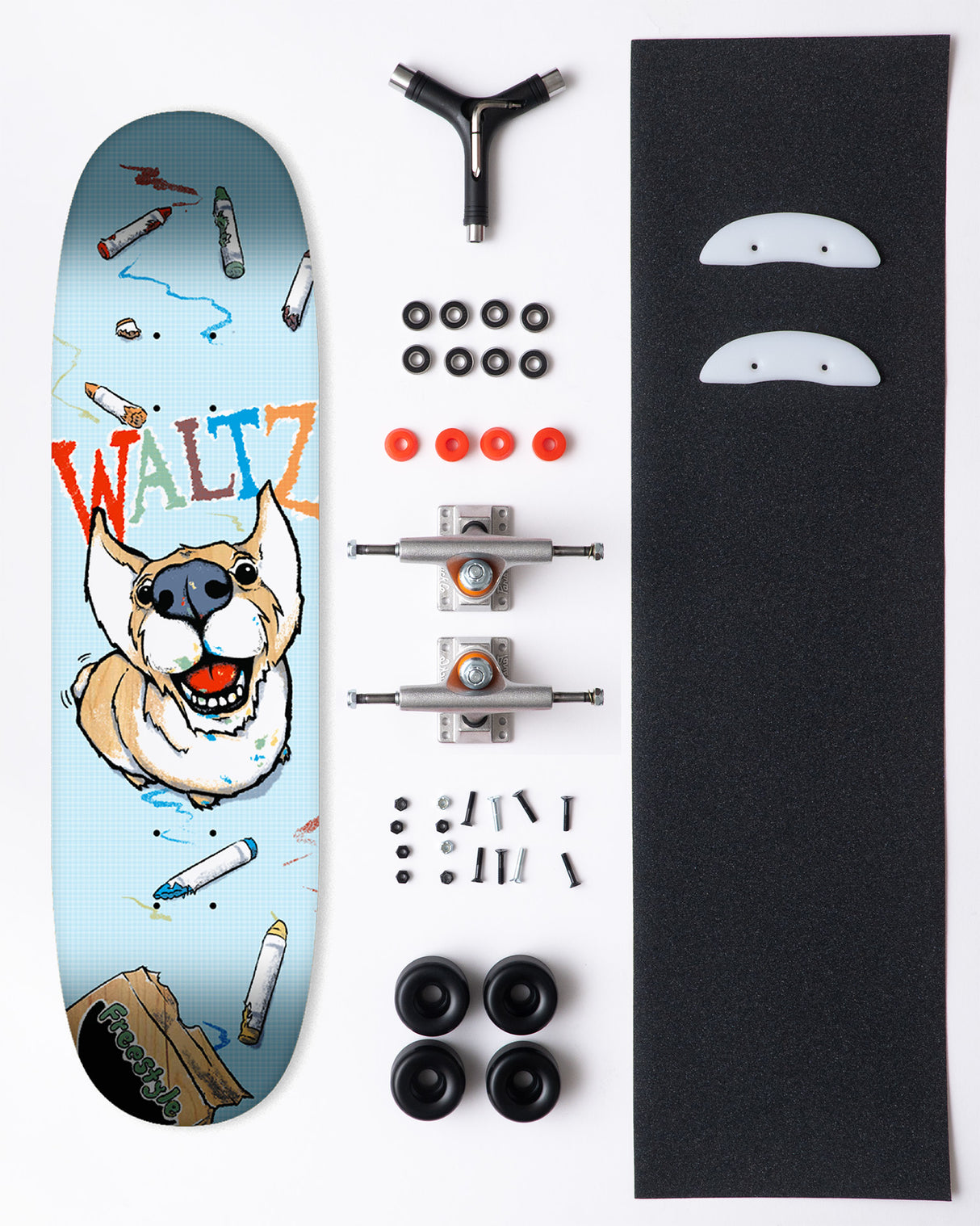 7.75" Twin Tail Pro Kit - Crayon Corgi