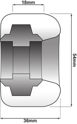 radial side set wheel profile and dimensions offset waltz freestyle wheel skateboard longboard flatground 54mm 97a durometer, 36mm wide black core superthane high performance urethane 
