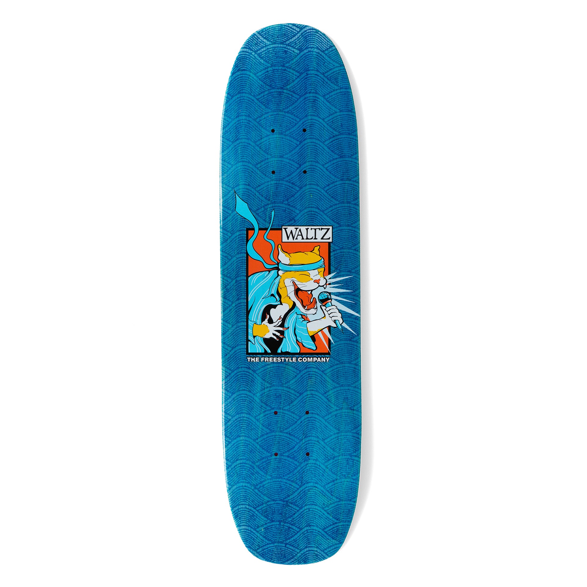 Spoon Nose Freestyle Skateboard Deck - Karaoke Cat 7.3